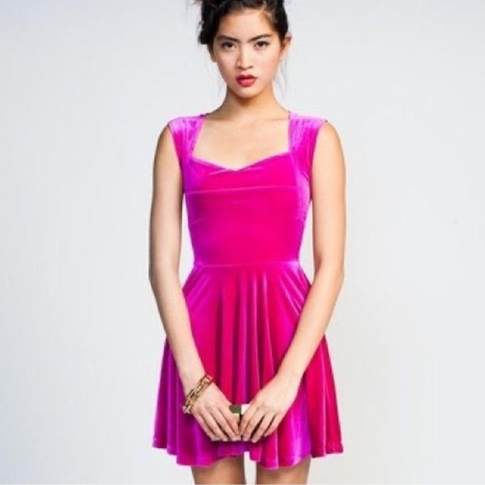 MinkPink Stolen Moment Velvet Skater Dress